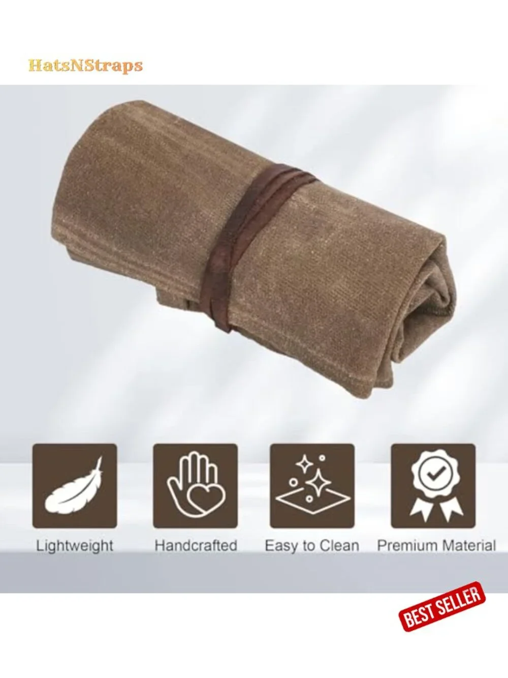 Waxed Canvas Watch Roll Travel Case 6 Slot Watch Organizer Pouch